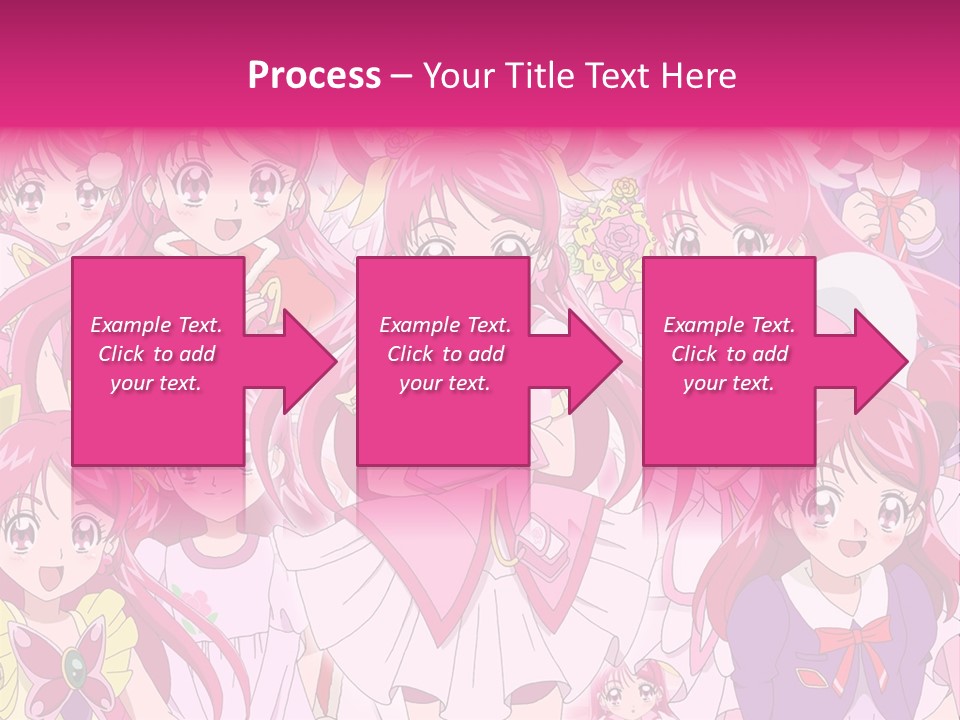 A Group Of Anime Girls With Pink Hair PowerPoint Template