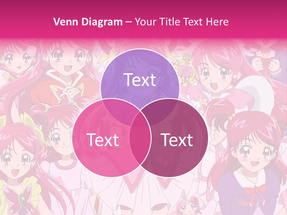 A Group Of Anime Girls With Pink Hair PowerPoint Template