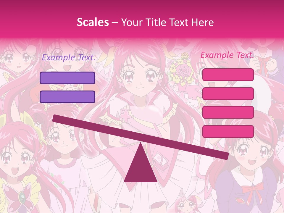 A Group Of Anime Girls With Pink Hair PowerPoint Template