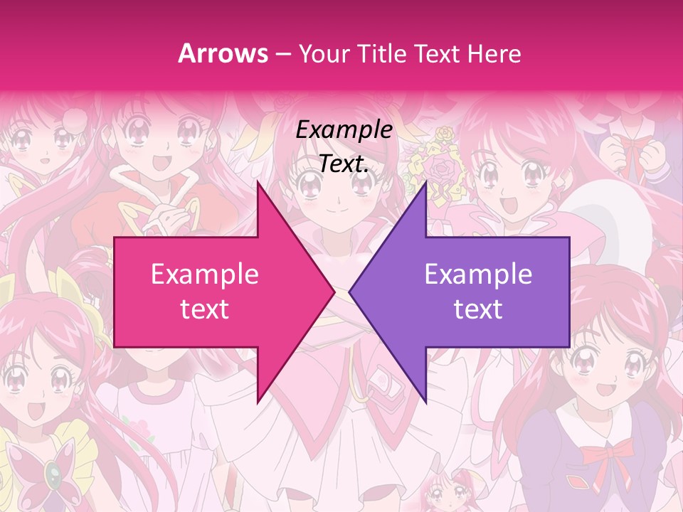 A Group Of Anime Girls With Pink Hair PowerPoint Template