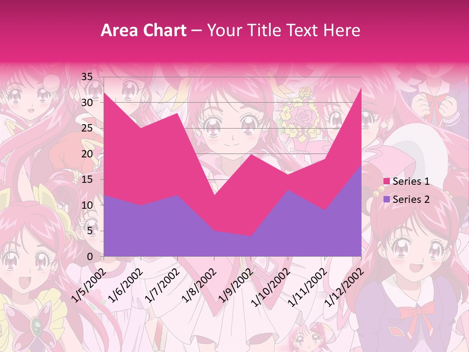 A Group Of Anime Girls With Pink Hair PowerPoint Template