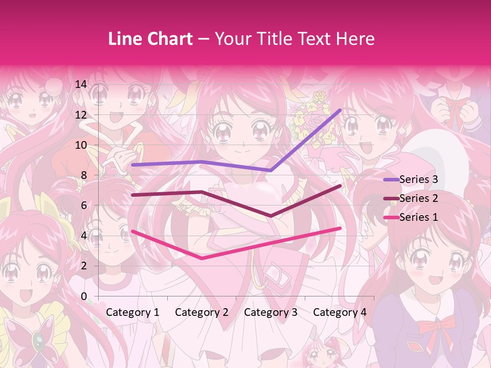 A Group Of Anime Girls With Pink Hair PowerPoint Template