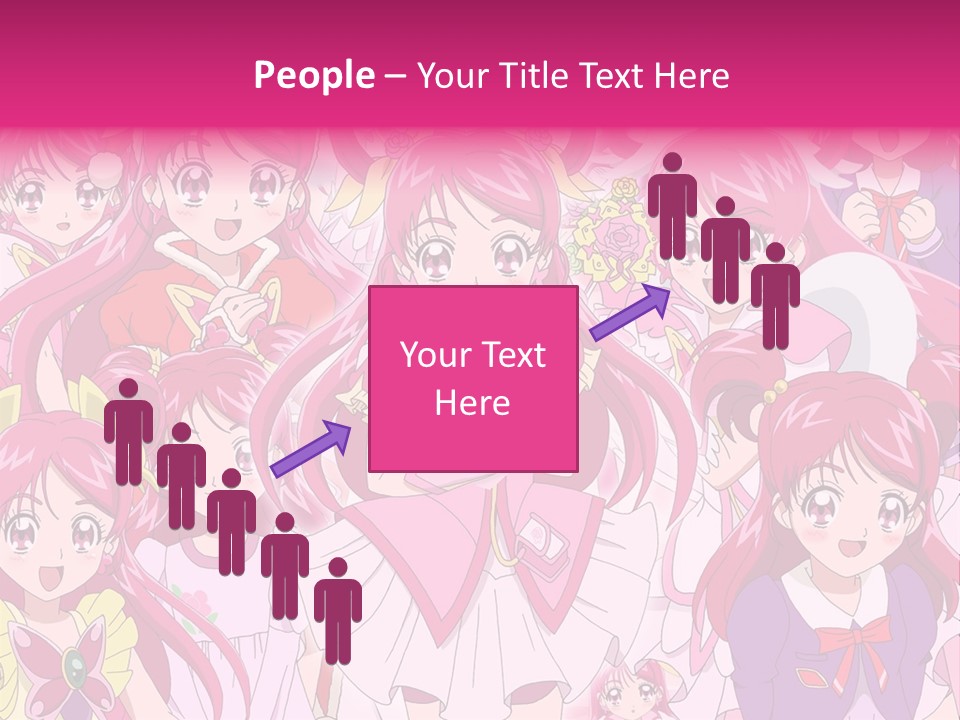 A Group Of Anime Girls With Pink Hair PowerPoint Template