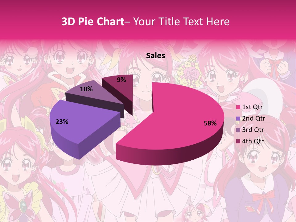 A Group Of Anime Girls With Pink Hair PowerPoint Template