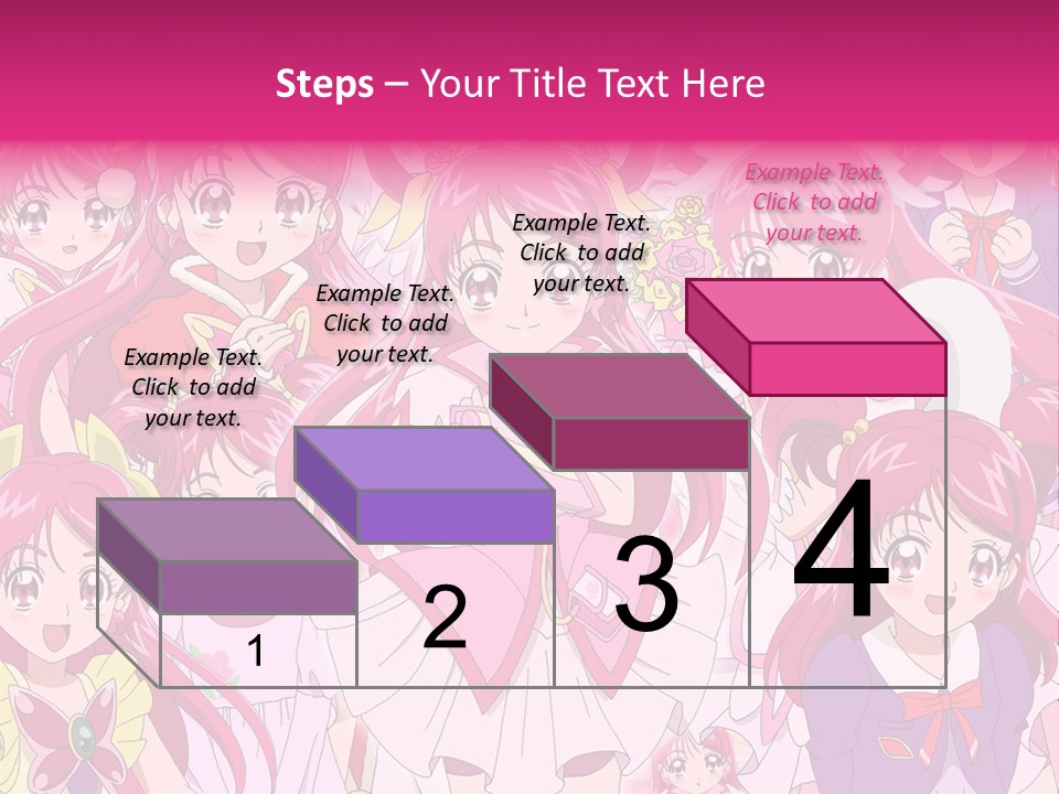 A Group Of Anime Girls With Pink Hair PowerPoint Template