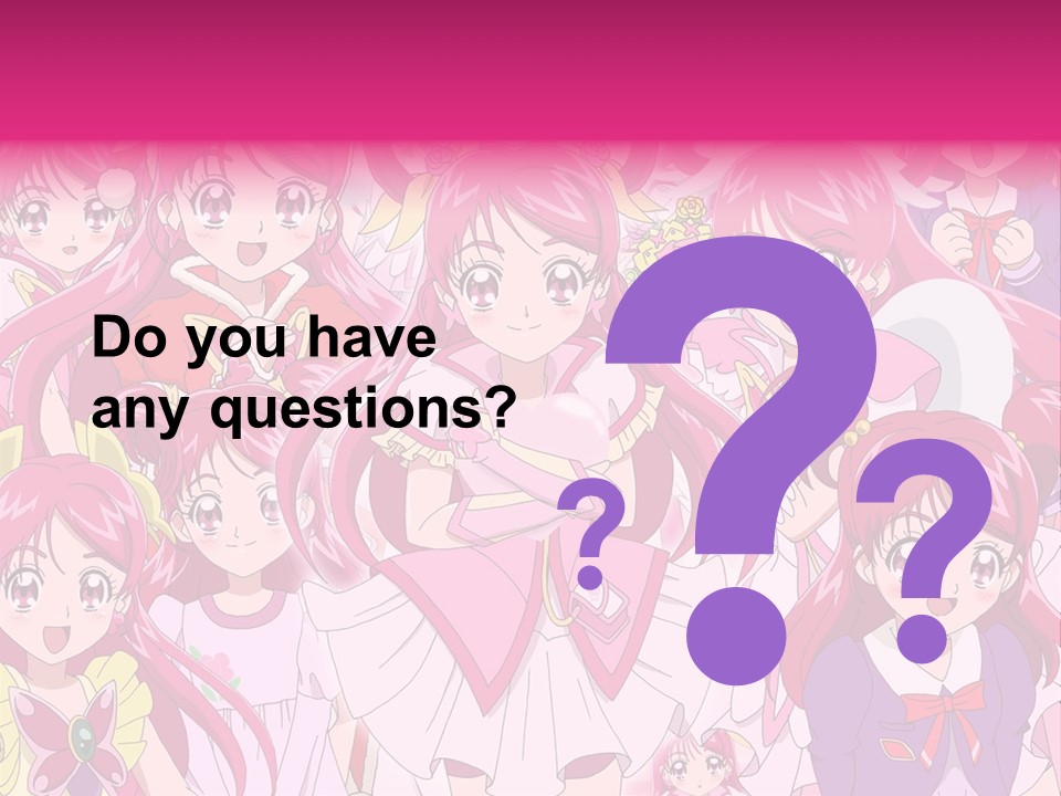 A Group Of Anime Girls With Pink Hair PowerPoint Template