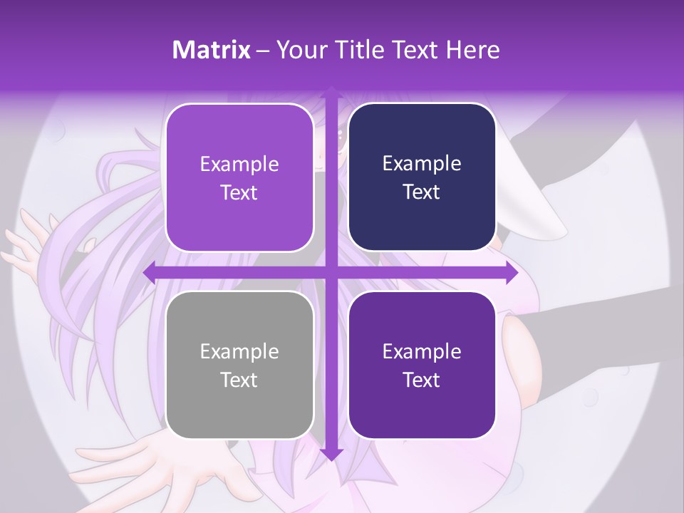 A Anime Character With Purple Hair And A Black Dress PowerPoint Template