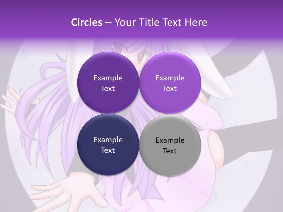 A Anime Character With Purple Hair And A Black Dress PowerPoint Template