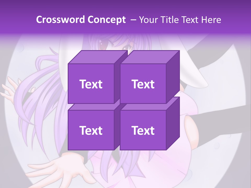 A Anime Character With Purple Hair And A Black Dress PowerPoint Template