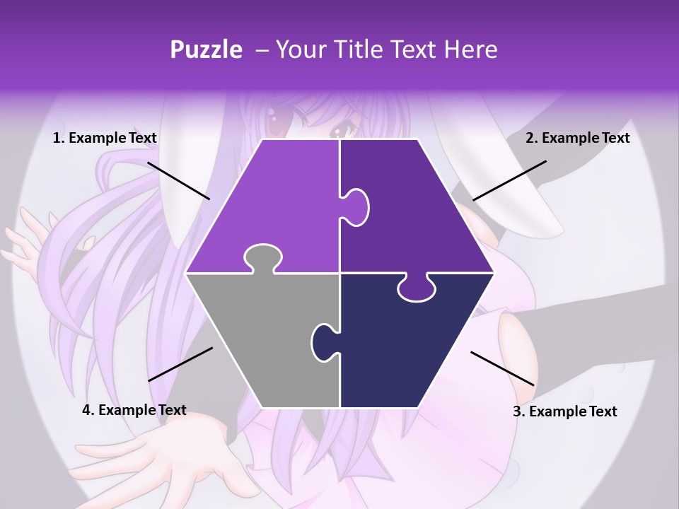 A Anime Character With Purple Hair And A Black Dress PowerPoint Template