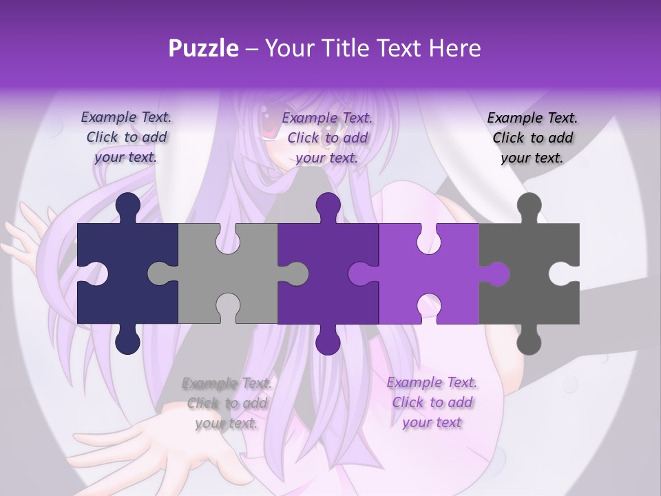 A Anime Character With Purple Hair And A Black Dress PowerPoint Template