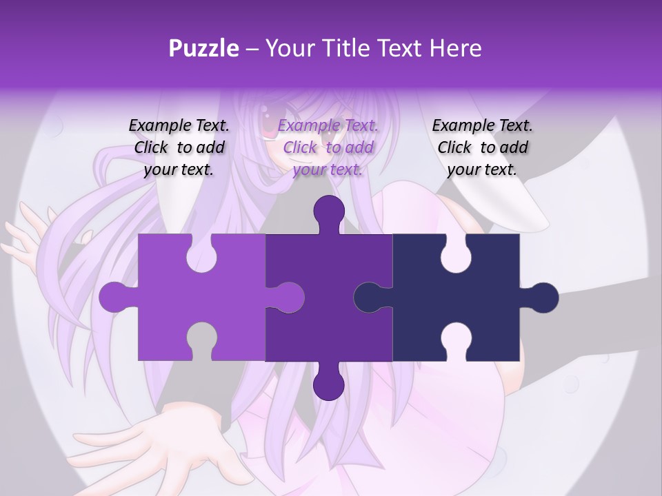 A Anime Character With Purple Hair And A Black Dress PowerPoint Template