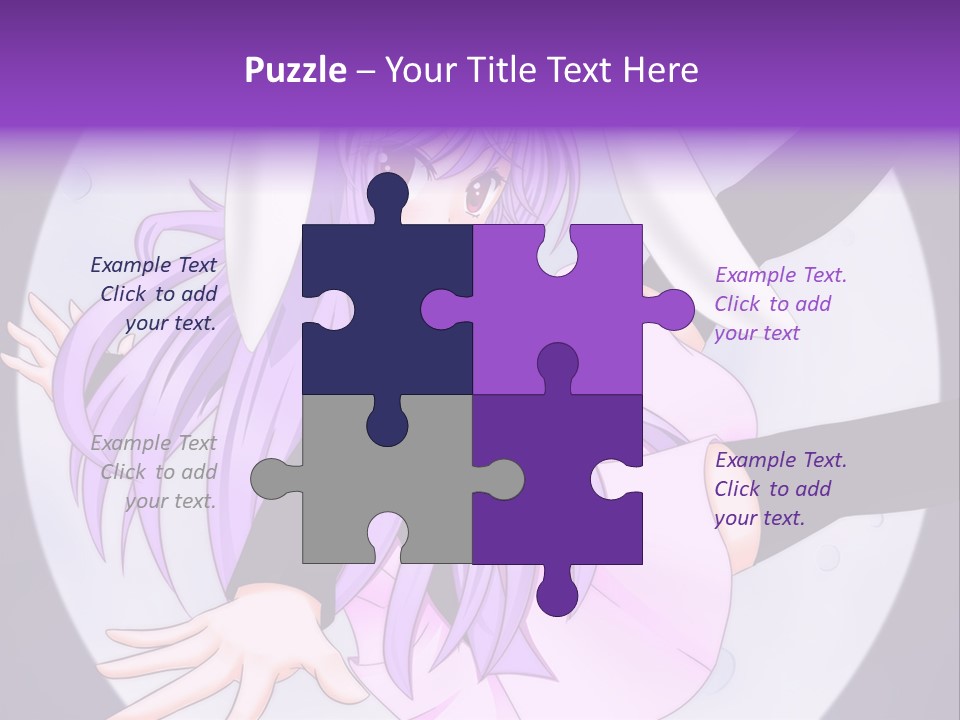 A Anime Character With Purple Hair And A Black Dress PowerPoint Template