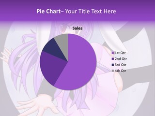 A Anime Character With Purple Hair And A Black Dress PowerPoint Template