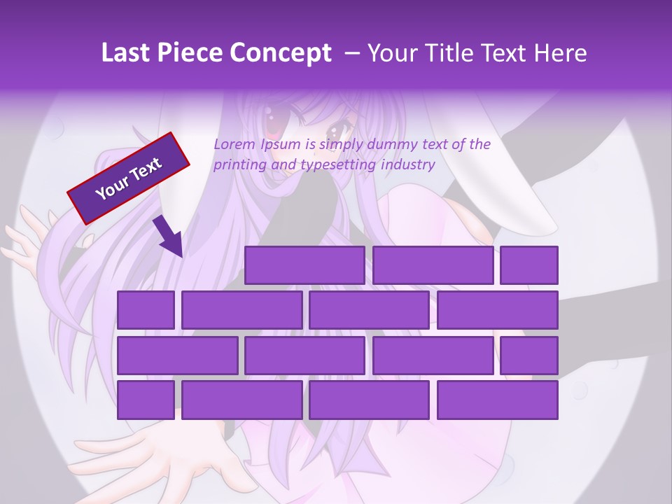 A Anime Character With Purple Hair And A Black Dress PowerPoint Template