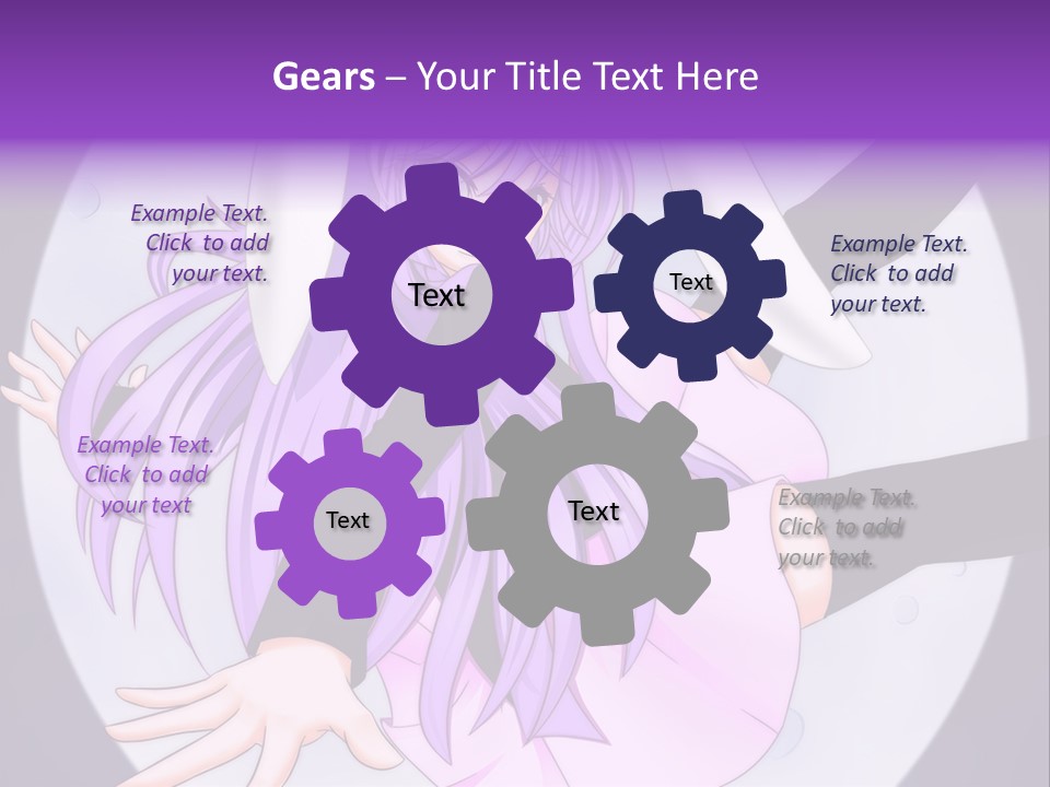 A Anime Character With Purple Hair And A Black Dress PowerPoint Template