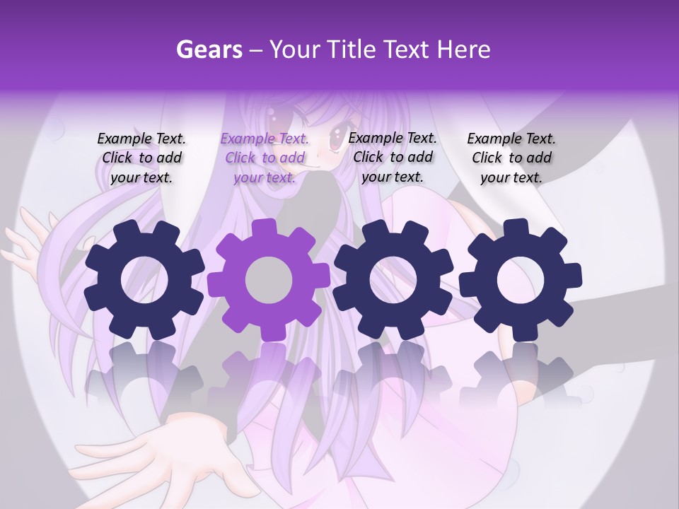 A Anime Character With Purple Hair And A Black Dress PowerPoint Template