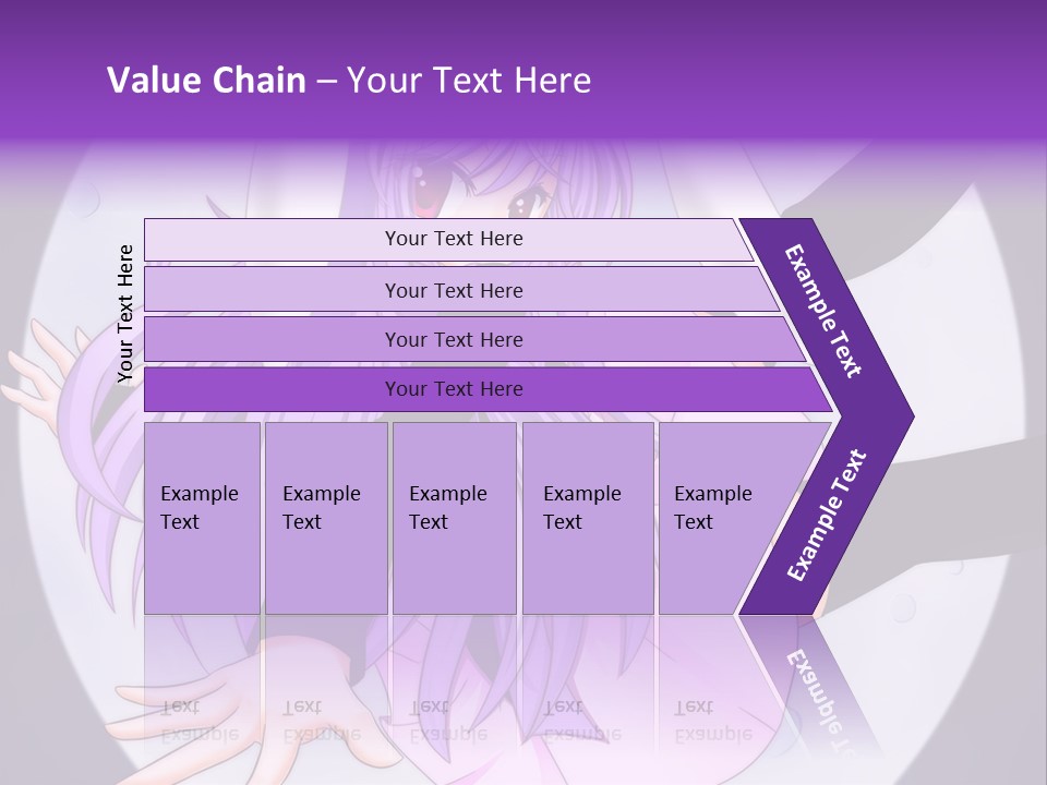 A Anime Character With Purple Hair And A Black Dress PowerPoint Template