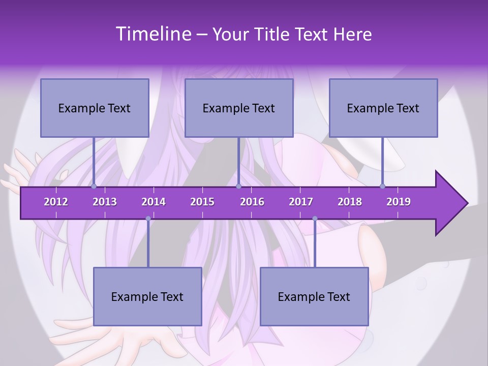 A Anime Character With Purple Hair And A Black Dress PowerPoint Template