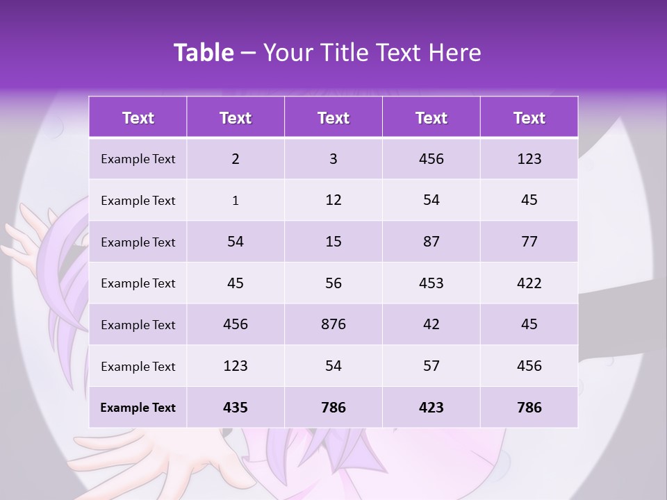 A Anime Character With Purple Hair And A Black Dress PowerPoint Template