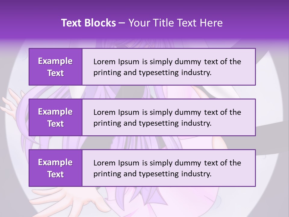 A Anime Character With Purple Hair And A Black Dress PowerPoint Template