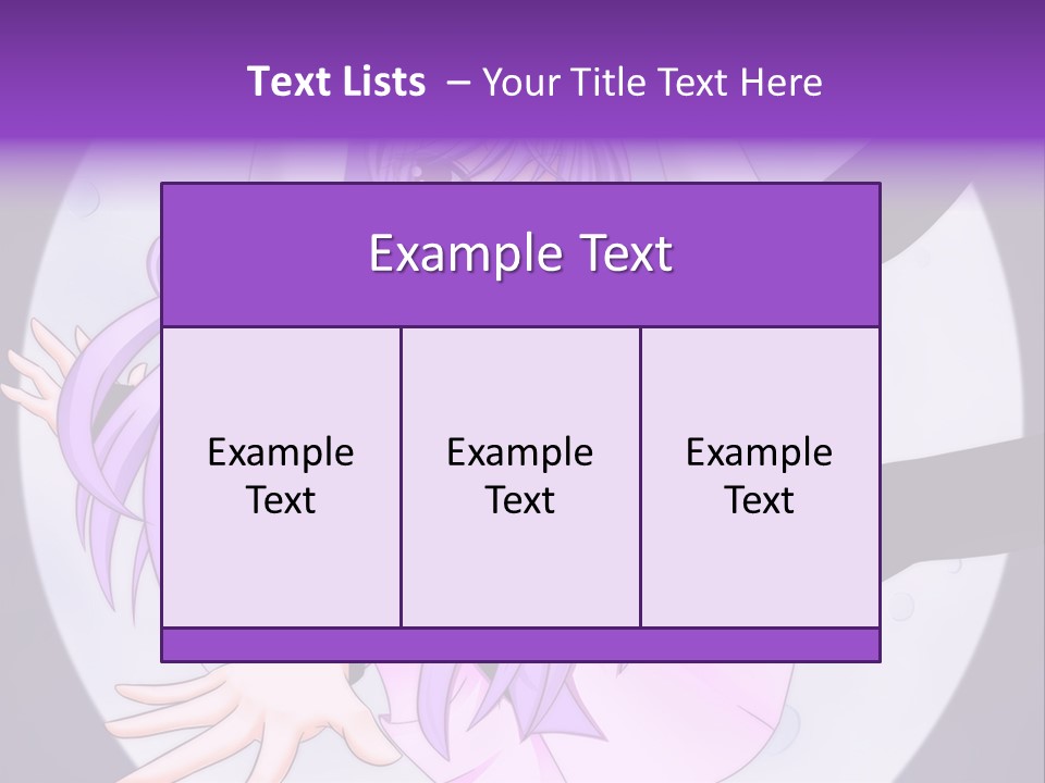 A Anime Character With Purple Hair And A Black Dress PowerPoint Template