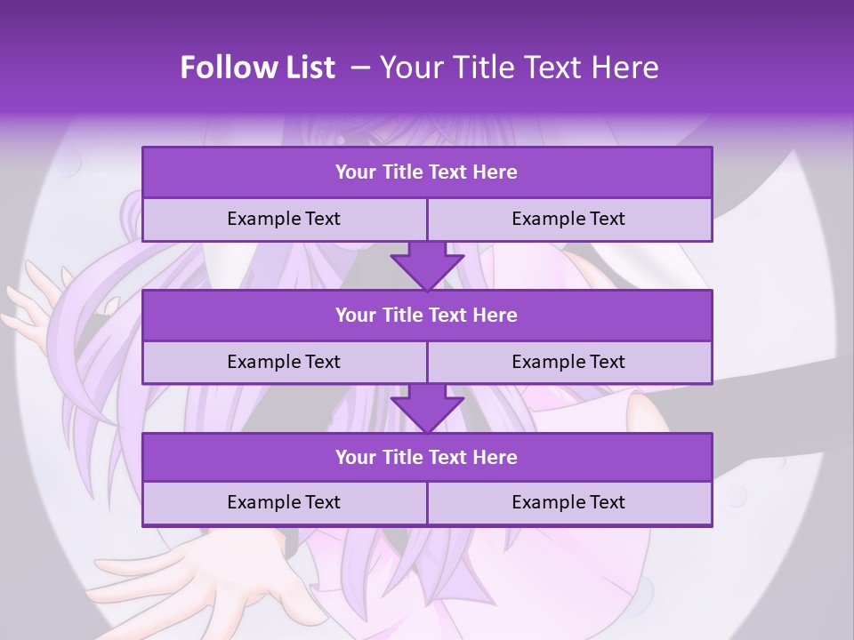 A Anime Character With Purple Hair And A Black Dress PowerPoint Template