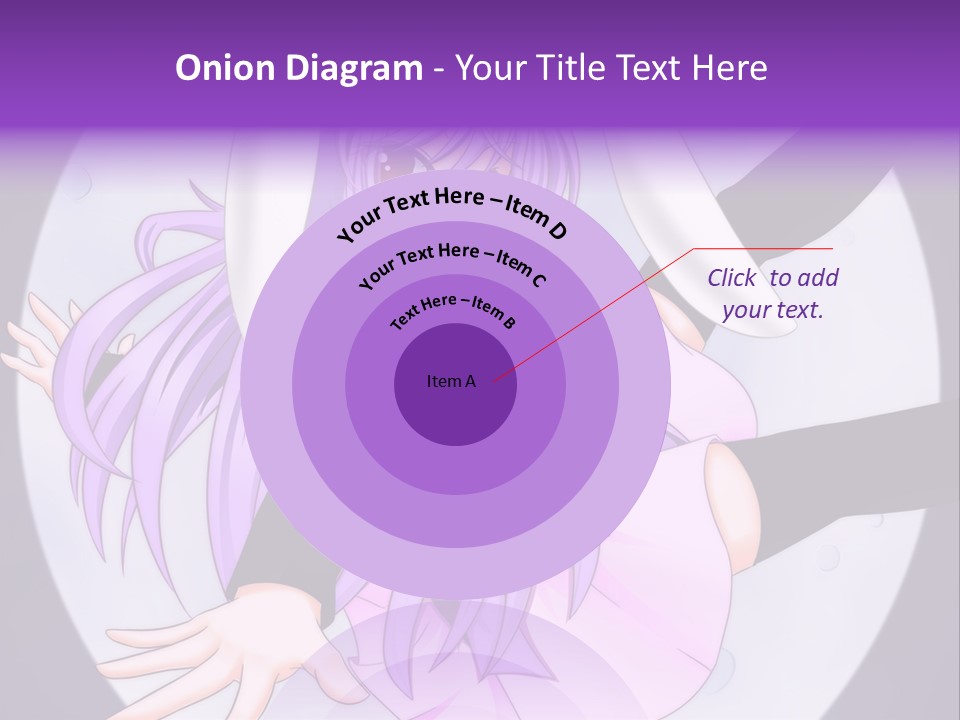 A Anime Character With Purple Hair And A Black Dress PowerPoint Template