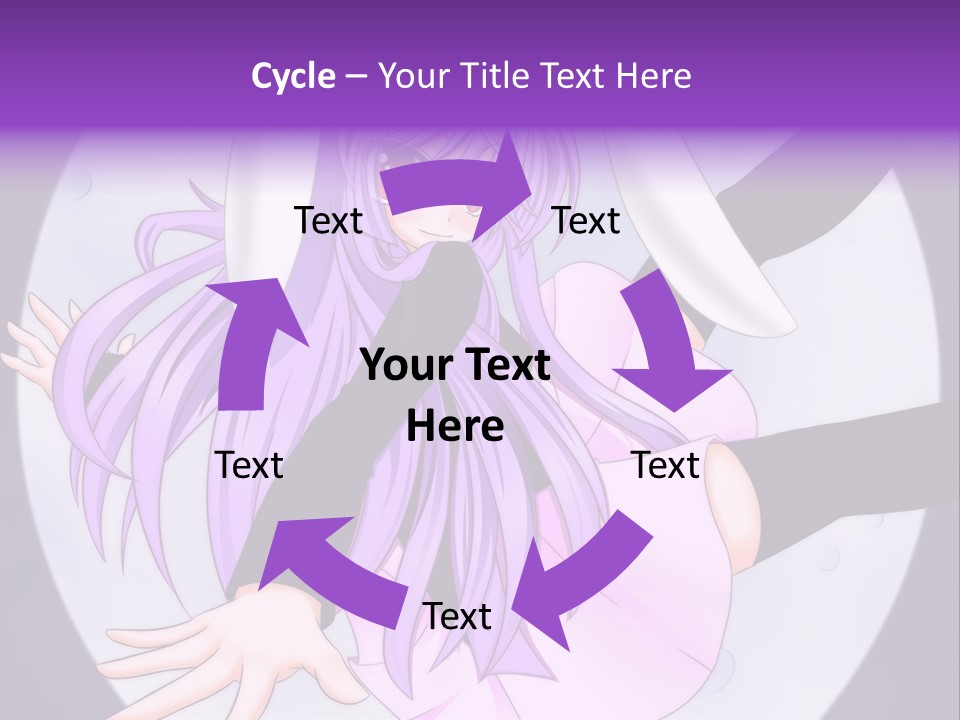 A Anime Character With Purple Hair And A Black Dress PowerPoint Template
