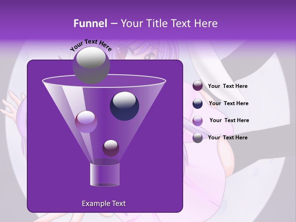 A Anime Character With Purple Hair And A Black Dress PowerPoint Template