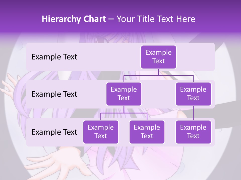 A Anime Character With Purple Hair And A Black Dress PowerPoint Template