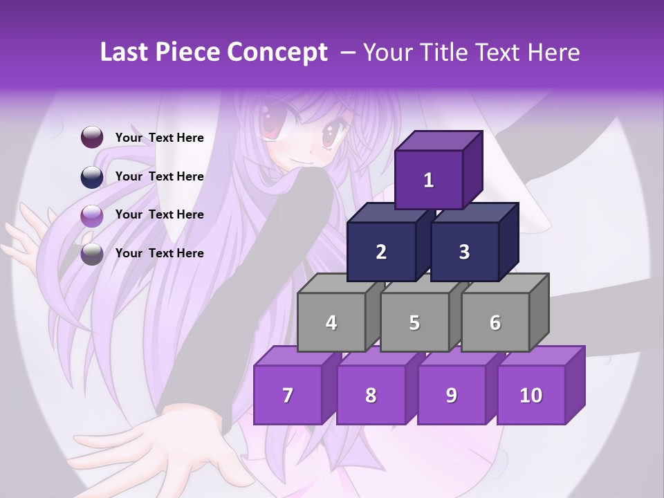 A Anime Character With Purple Hair And A Black Dress PowerPoint Template