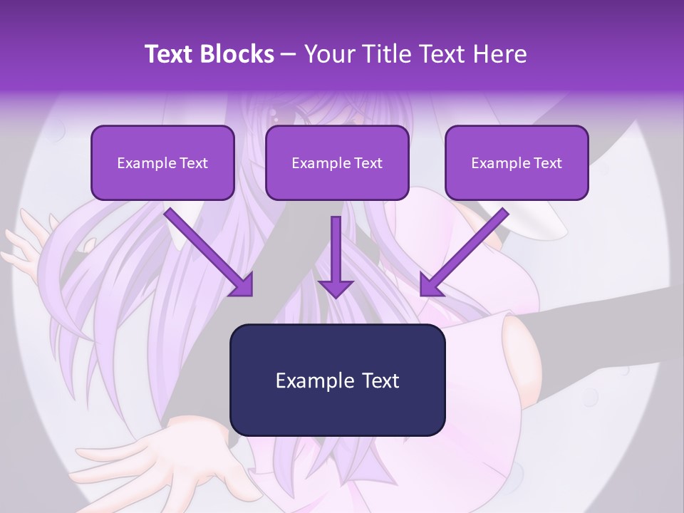 A Anime Character With Purple Hair And A Black Dress PowerPoint Template