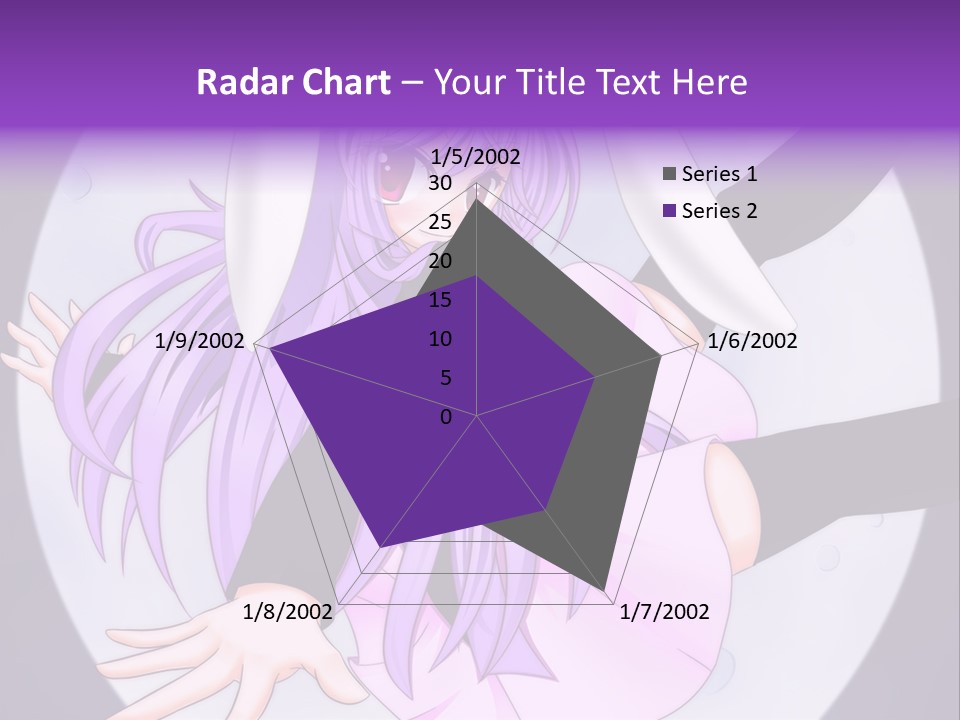 A Anime Character With Purple Hair And A Black Dress PowerPoint Template