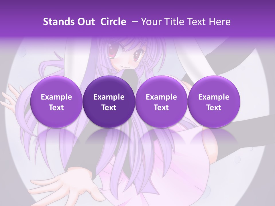 A Anime Character With Purple Hair And A Black Dress PowerPoint Template