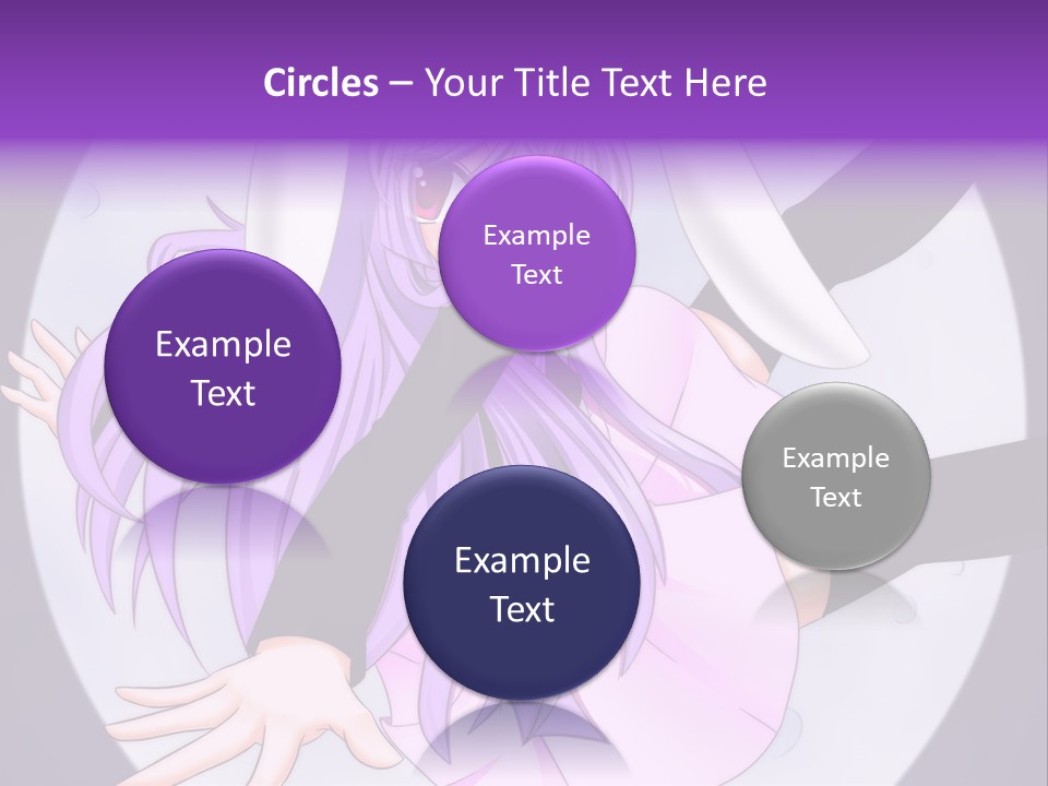 A Anime Character With Purple Hair And A Black Dress PowerPoint Template