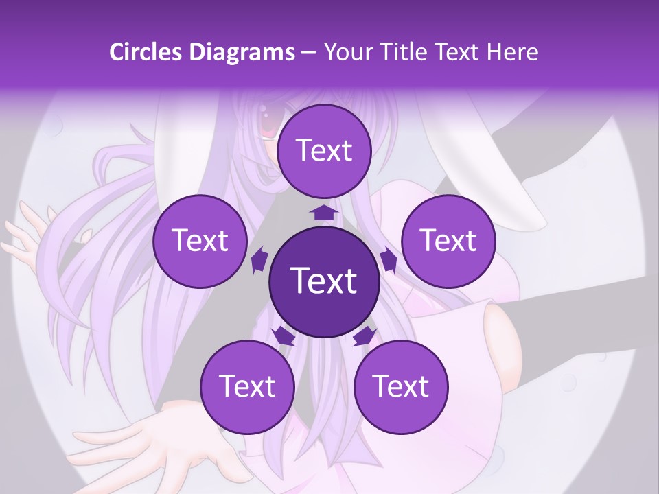 A Anime Character With Purple Hair And A Black Dress PowerPoint Template