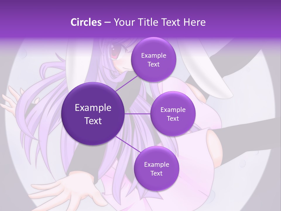 A Anime Character With Purple Hair And A Black Dress PowerPoint Template