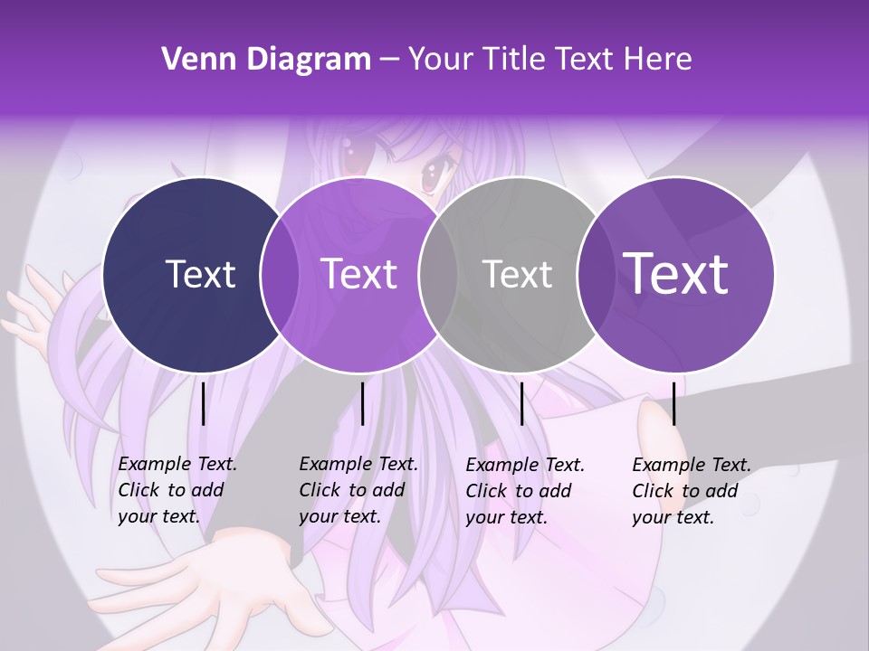 A Anime Character With Purple Hair And A Black Dress PowerPoint Template