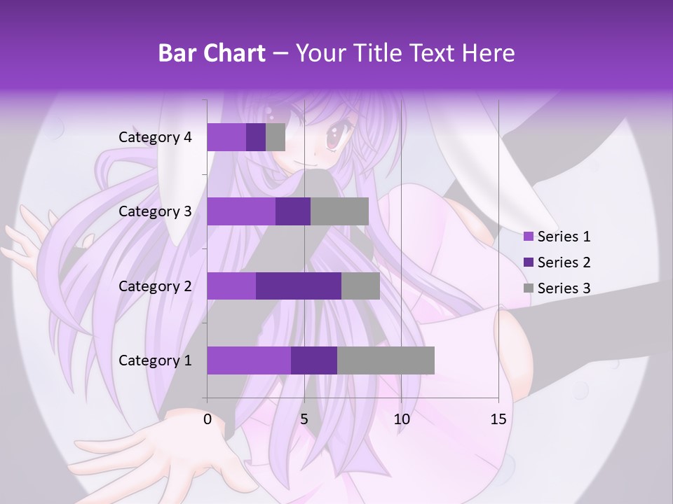 A Anime Character With Purple Hair And A Black Dress PowerPoint Template