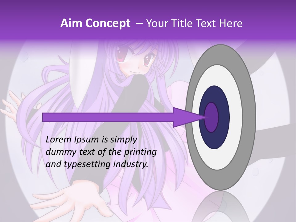 A Anime Character With Purple Hair And A Black Dress PowerPoint Template