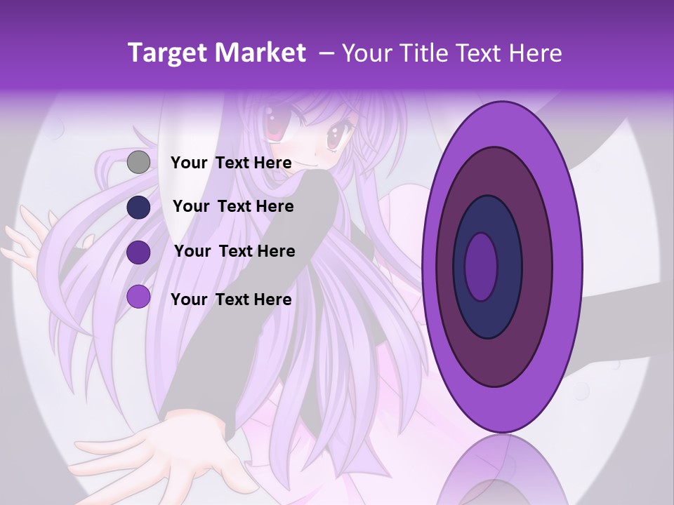 A Anime Character With Purple Hair And A Black Dress PowerPoint Template