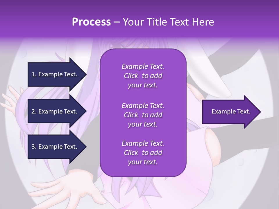 A Anime Character With Purple Hair And A Black Dress PowerPoint Template