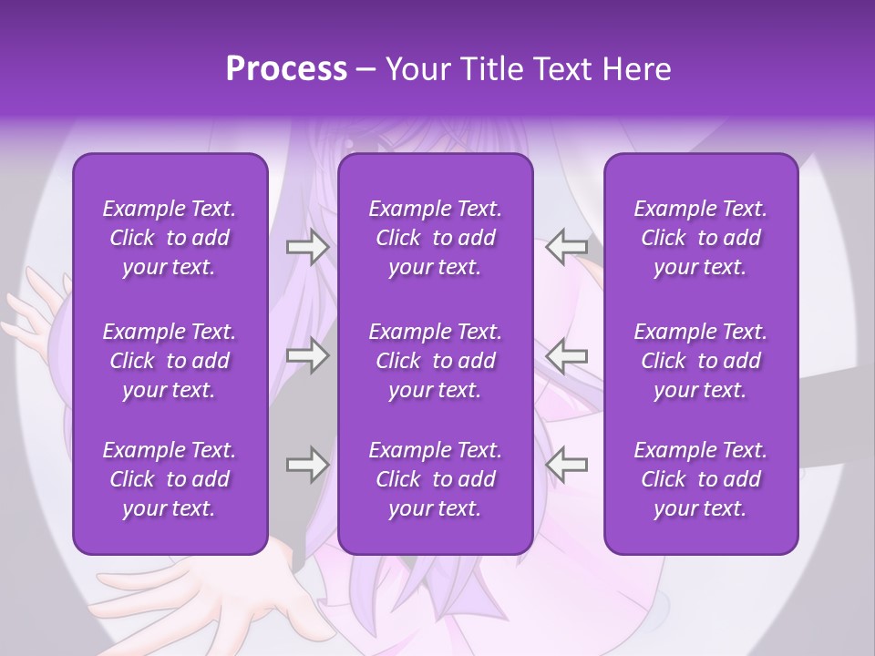A Anime Character With Purple Hair And A Black Dress PowerPoint Template