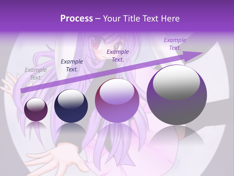 A Anime Character With Purple Hair And A Black Dress PowerPoint Template