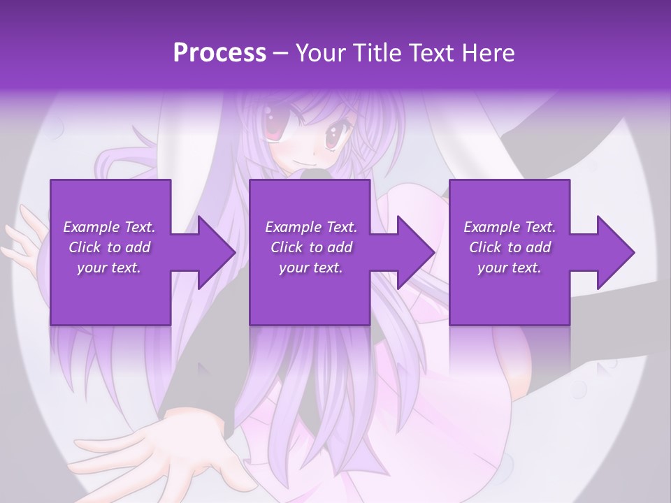 A Anime Character With Purple Hair And A Black Dress PowerPoint Template