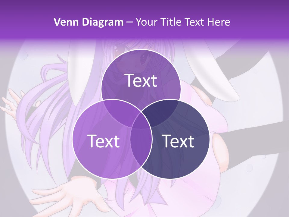 A Anime Character With Purple Hair And A Black Dress PowerPoint Template