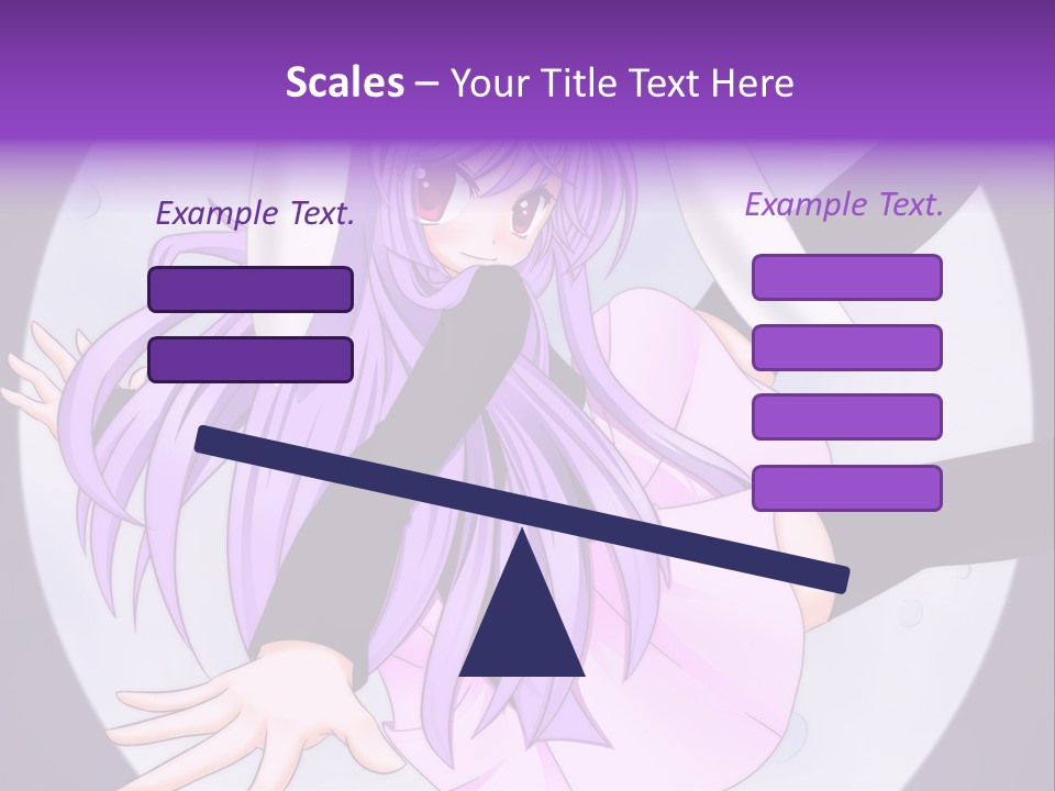 A Anime Character With Purple Hair And A Black Dress PowerPoint Template