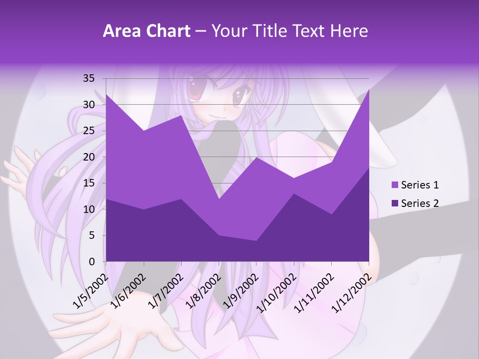 A Anime Character With Purple Hair And A Black Dress PowerPoint Template