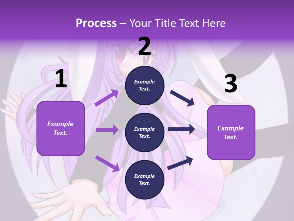 A Anime Character With Purple Hair And A Black Dress PowerPoint Template